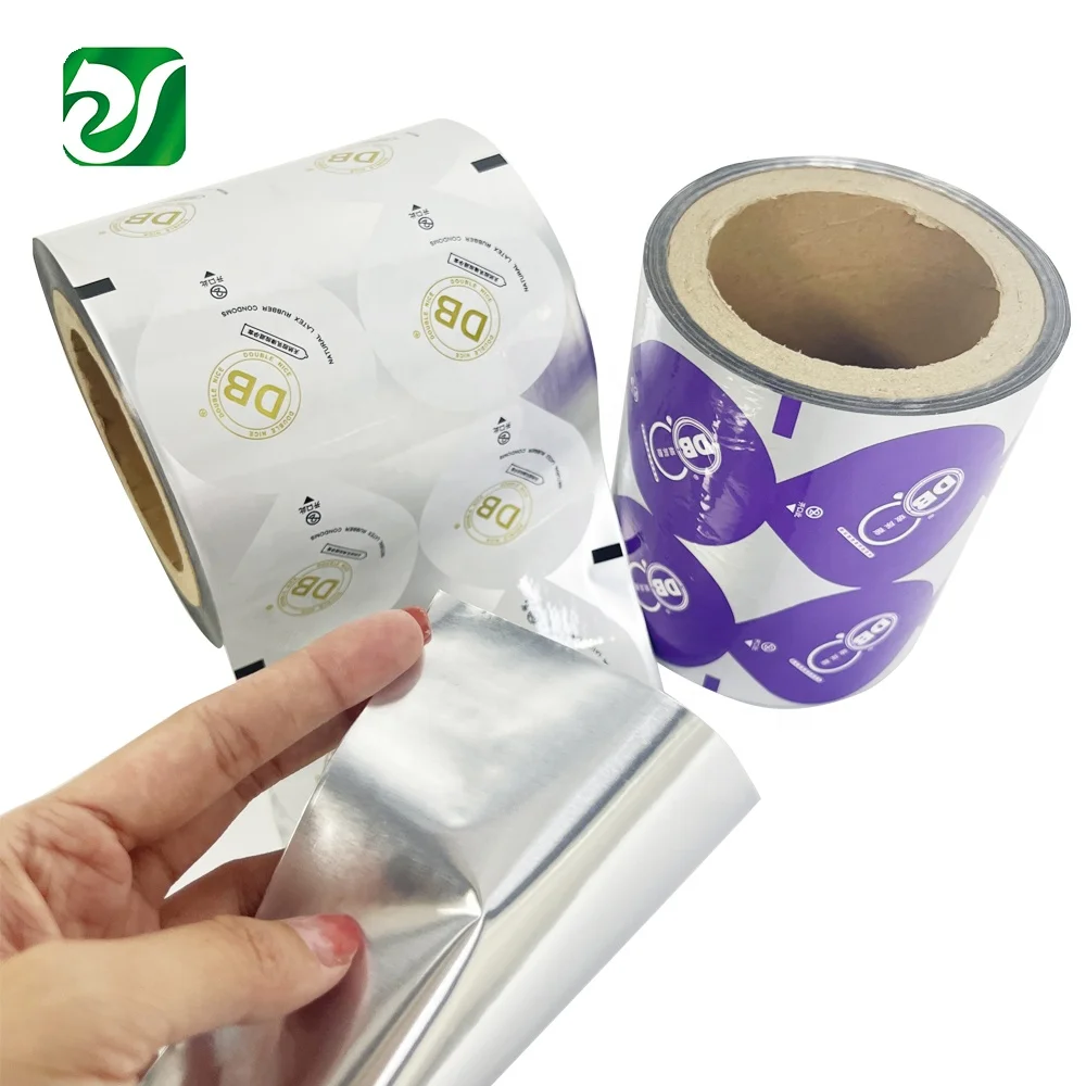 Customize Condoms Foil Cup Lidding Film Laminated Easy Tear Cup Sealing Film Roll