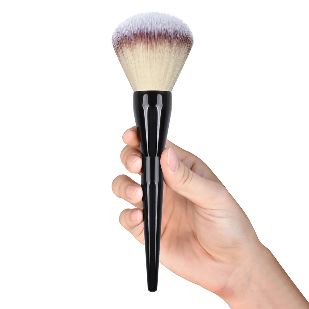 Luxury Super Big Crystal Large Powder Brush For Makeup Black Handle