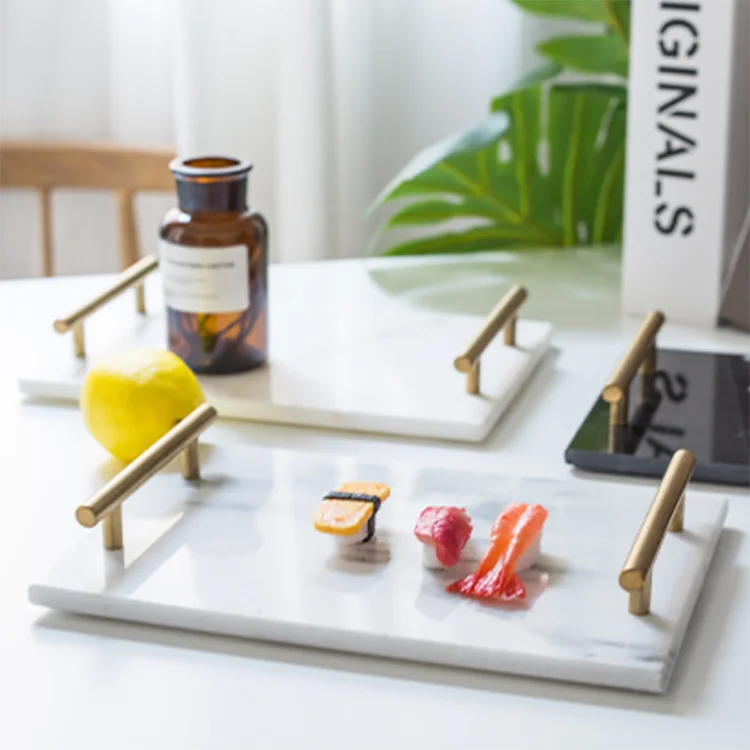 Marble Tray Decorative Marble Serving Trays Home Decor With Gold Handles Buy Marble Tray