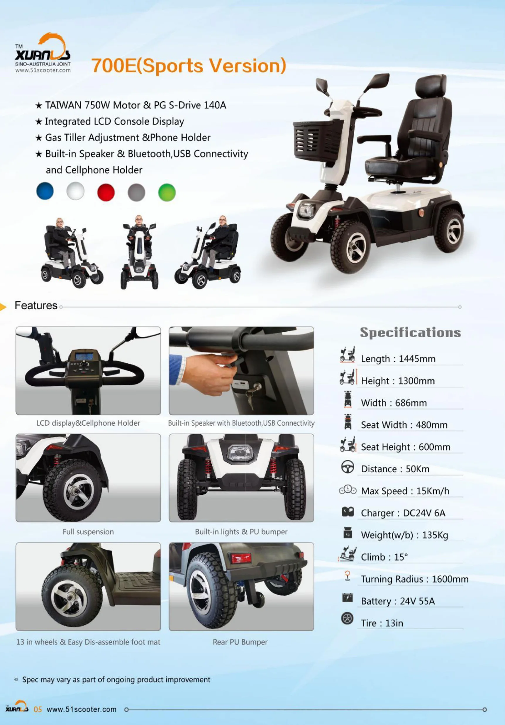 Powerful Fourwheel Electric Vehicle Disabled Mobility Scooter 4wheel