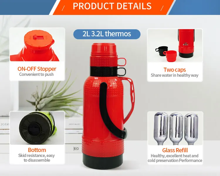 Blue 3.2L Vacuum Insulated Coffee Tea Thermos Plastic Hot Water Flask -  China Vacuum Flask and Plastic Flask price