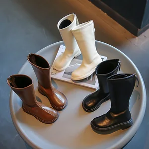 Autumn Winter Children's Fashion Korean Style Long Boots Warm High Boots Kid Soft Sole Long Boots Kids