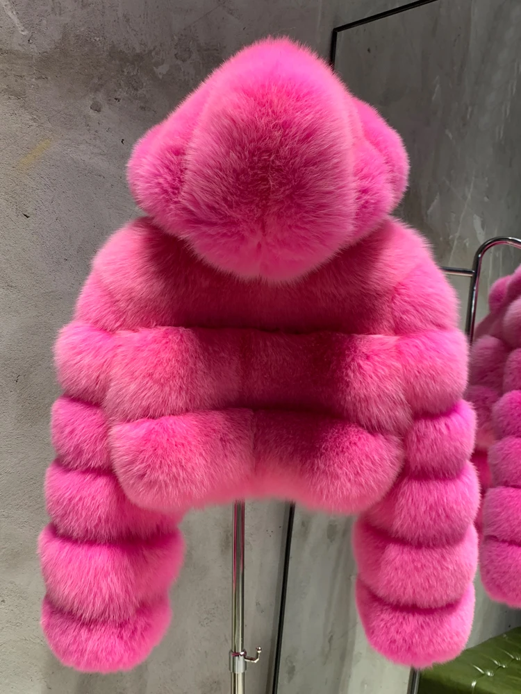 2025 Hot Sales Hooded Fur Jacket Winter Warm Hoodie Fur Coat Hot