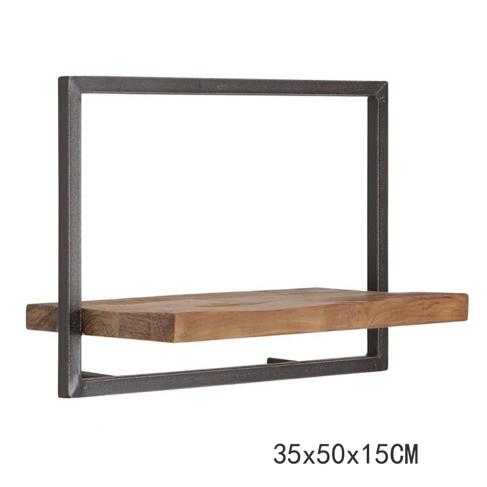 Hot Sale Modern Shelf Unit Floating DIY Wall Mounted Shelf Customized Metal and Wood Display Shelf