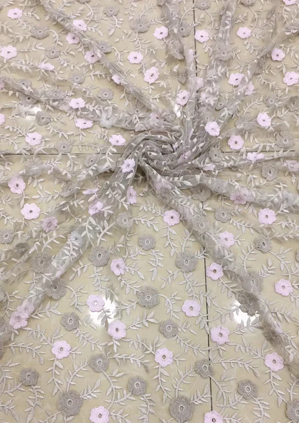 Mesh Embroidered Fabric Ancient Style Han Chinese Clothing Machine Embroidery Lace Tulle Shell Fabric Money HANAFUJI Embroidery