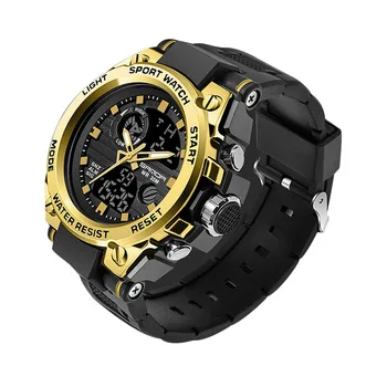 SANDA 739 Silicone Analog Digital Display Waterproof Man Watch Business Luxury Fashion Casual Sport Digital Wrist Watch for Men