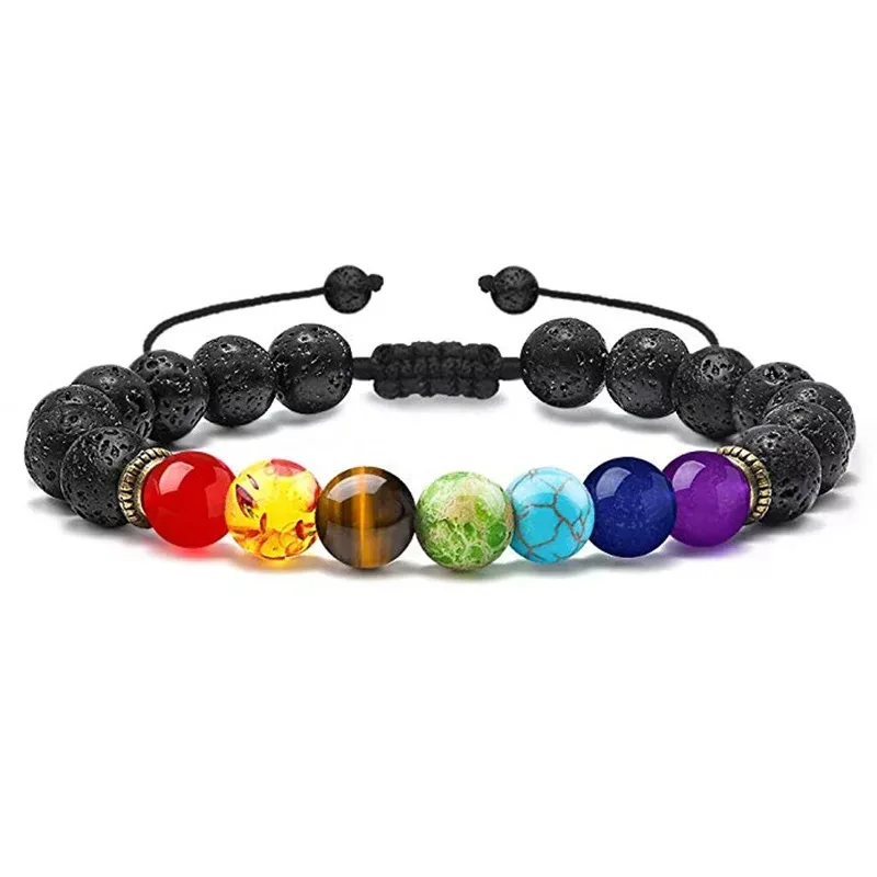 Natural Stone Yoga Bead Volcanic Rock 7 Chakra Crystal Bracelet Healing Buy 7 Chakra Crystal Bracelet Healing Crystal Bracelets Healing Natural Beaded Bracelets Product On Alibaba Com