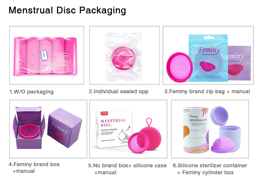 Eco-friendly Feminine Hygiene Reusable Menstrual Disc And Holder 