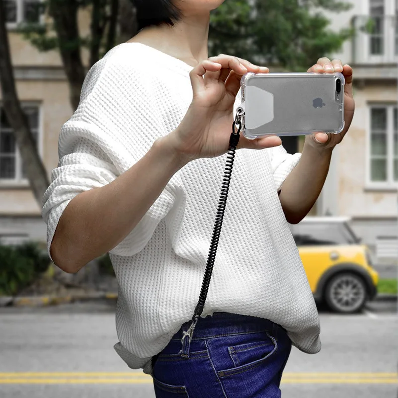 Adjustable Universal Neck Phone Bungee Strap Chain Lanyard With Safety