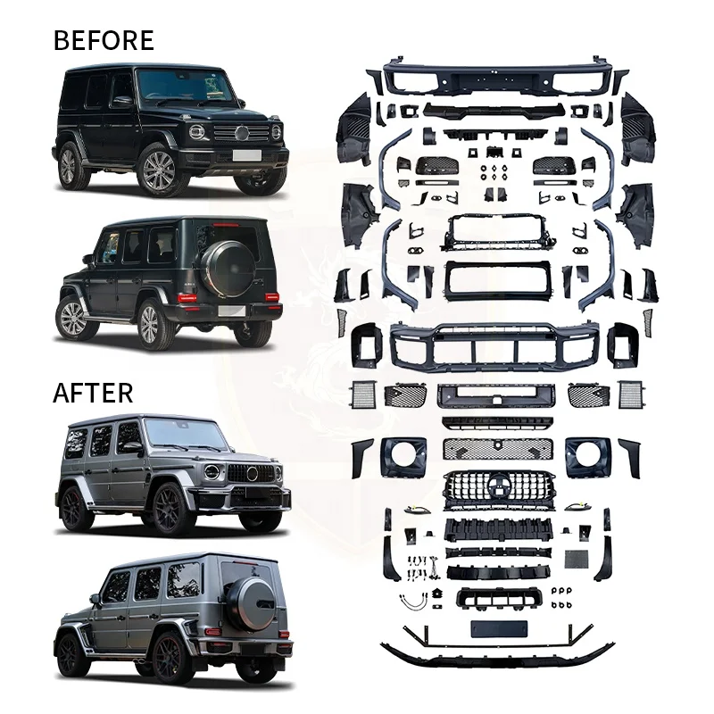 BB 800 Style Body Kit For Mercedes Benz G Class W465 PP Material Front Lip Front Grill Engine Hood