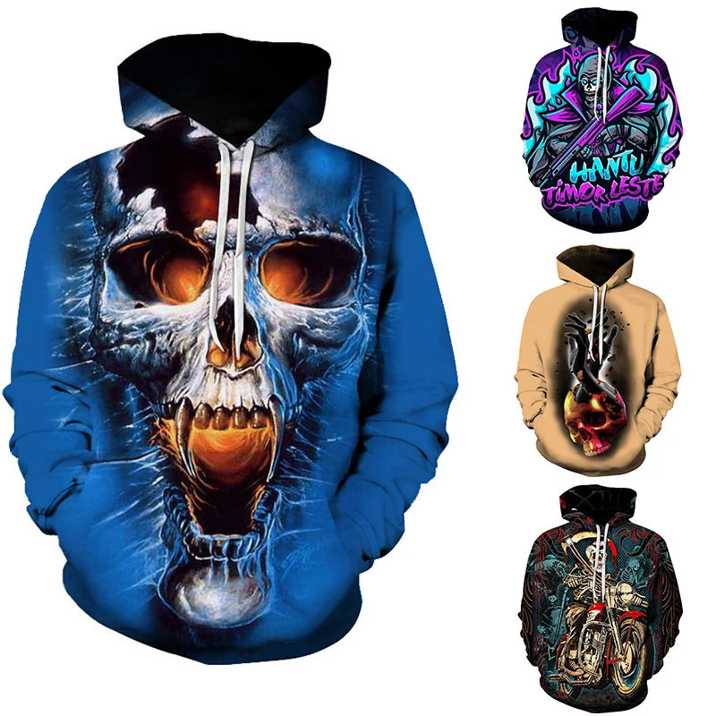 graphic skull moletom com capuzs