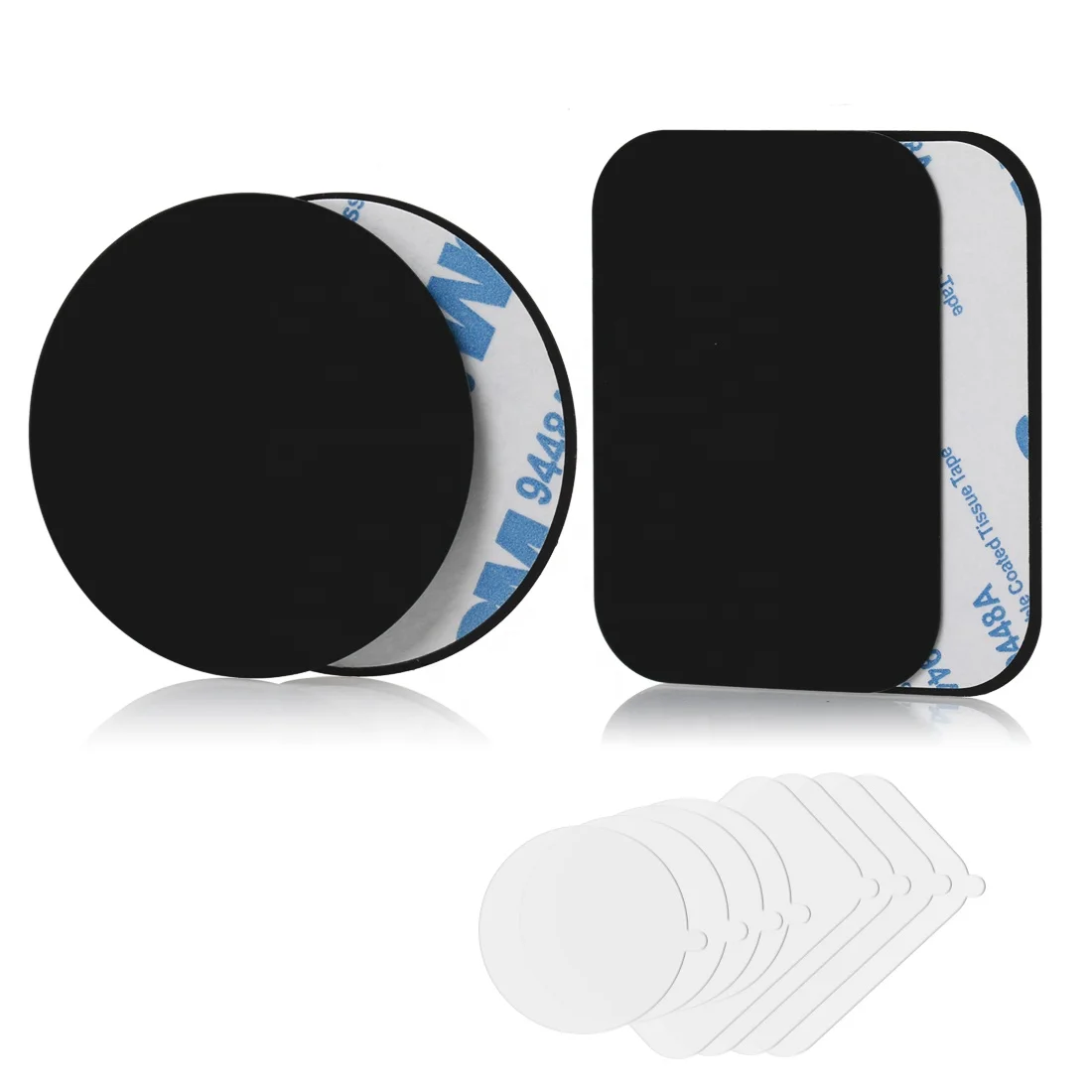 Универсальные Сменные железные пластины крепление с 3M клейкой прямоугольной круглой металлической пластиной для магнитного автомобильного держателя телефона