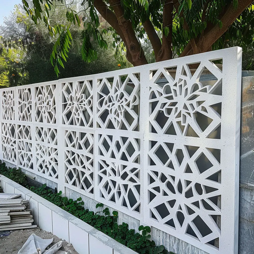 Custom Made Perforated Hollow UHPC GRC Wall Panel for Building Front Elevation Decoration Cement Grc Outdoor Product