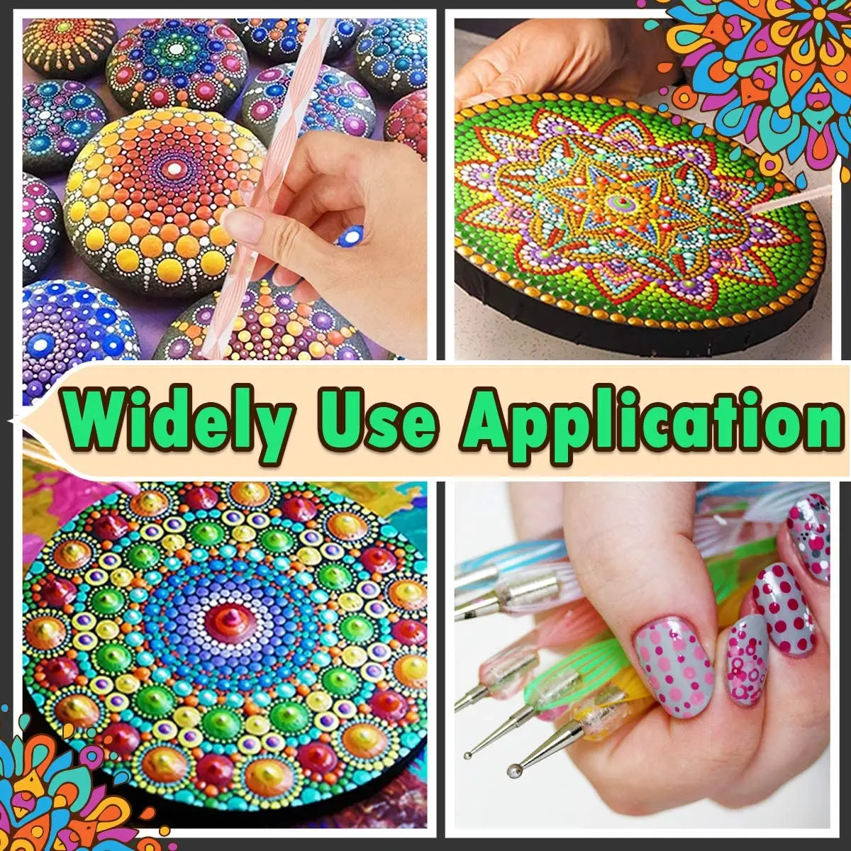 CraftDat Dotting Tools|10PCS Mandala Dotting Tools, Drawing & Art Supplies|Multiuse Mandala for Creative Nail Art, Rock Painting |Best for DIY Arts