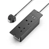 Noir-2 * prises AC + 2 * USB-A-UK