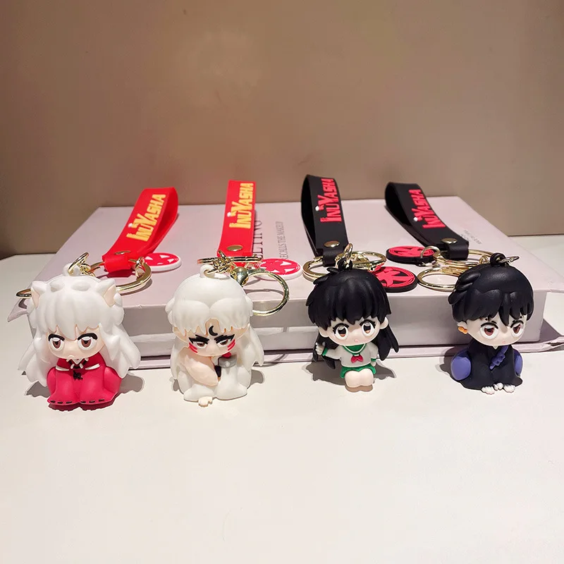 Jet Tag Keychains Inuyasha Cartoon Cute Inuyasha Doll 3D Keychains Portable Car Key Ring ...