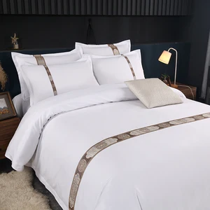 Top Quality 100% Pakistan Cotton Pillowcase Bed Sheet Hotel Bedding 4peice King Size bed Set