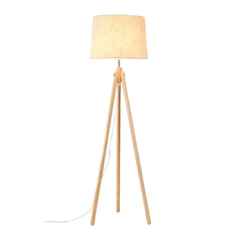 nordic wooden standing lamp living room bedroom modern led tripod floor lamp