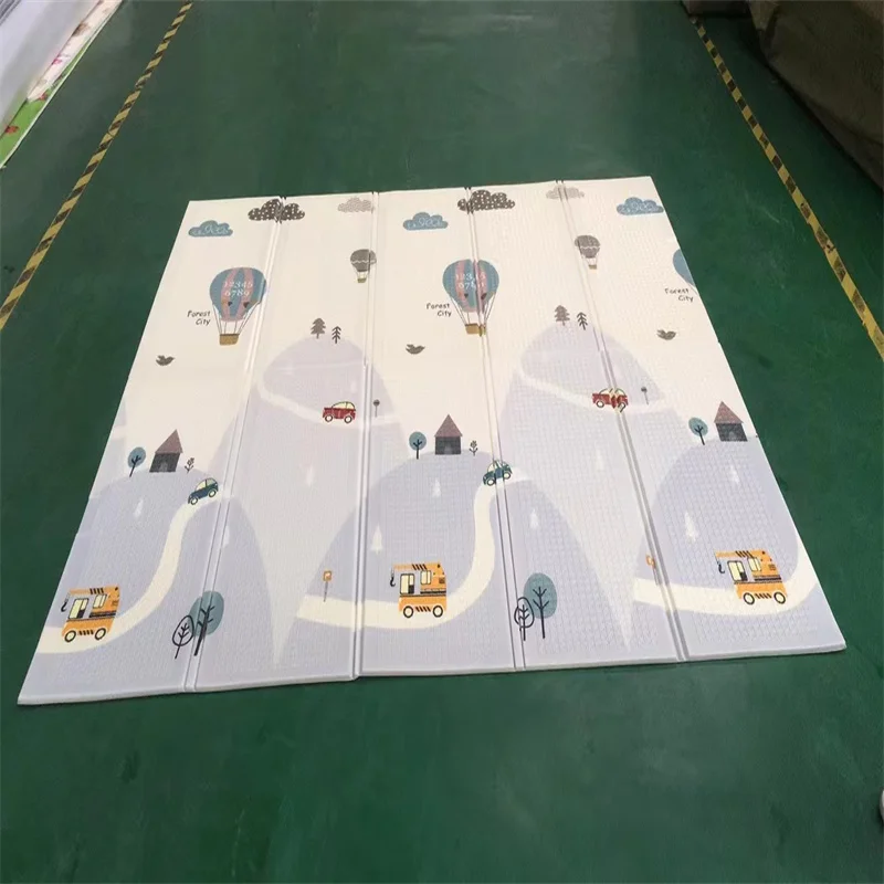 Waterproof Quality Foldable Green Color Xpe Floor Mate Play Mat for Baby Soft Toy Custom Logo Printed