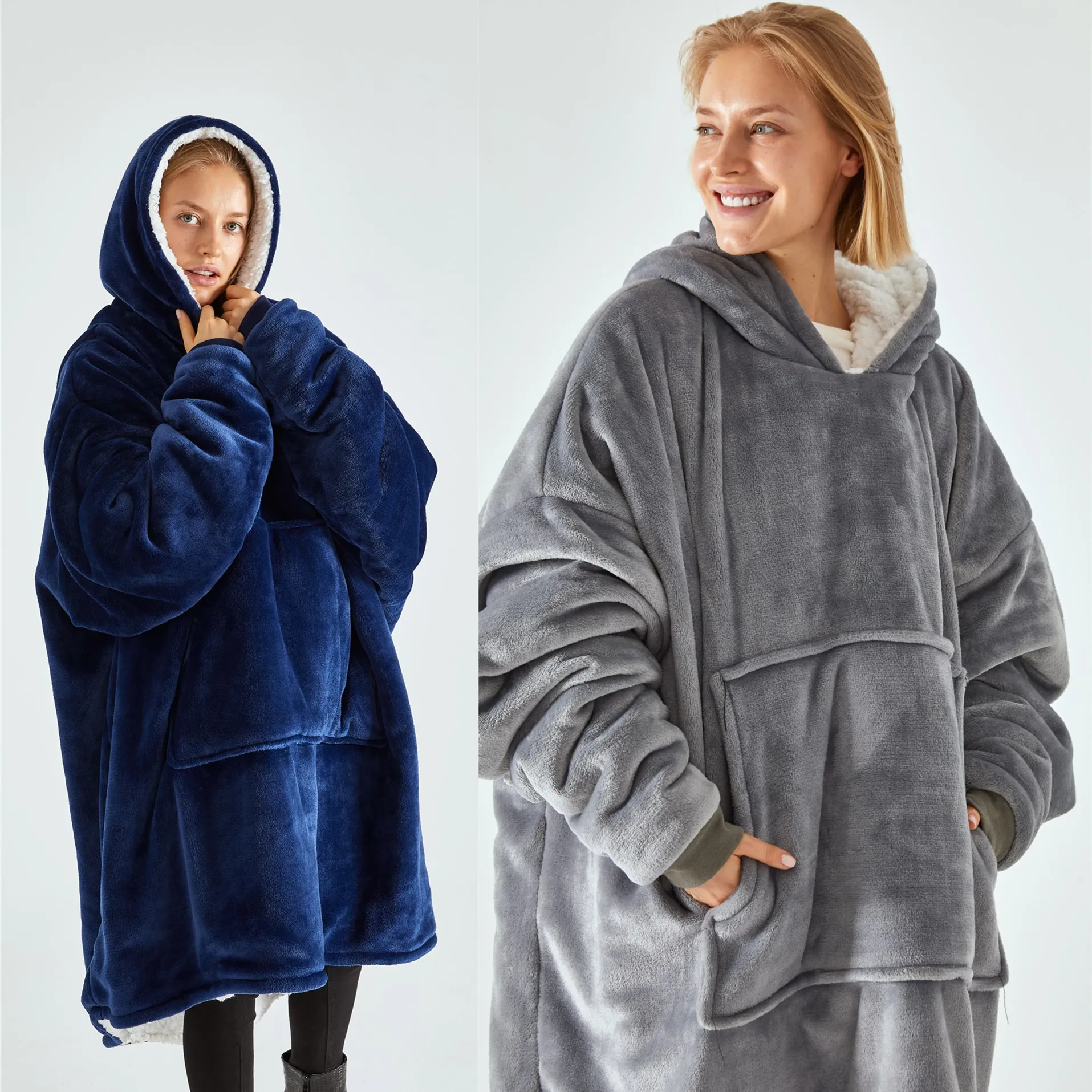Wholesale Custom Adult Winter Hooded Blanket Wearable Oversized Hoodie ...