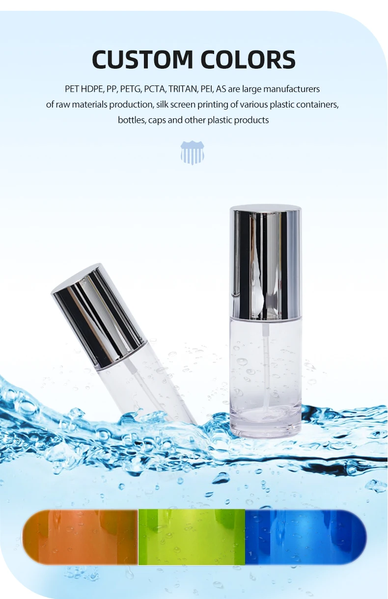 Luxury Custom Spray Pump Lotion Plastic Petg Bottles With Electroplated Cover