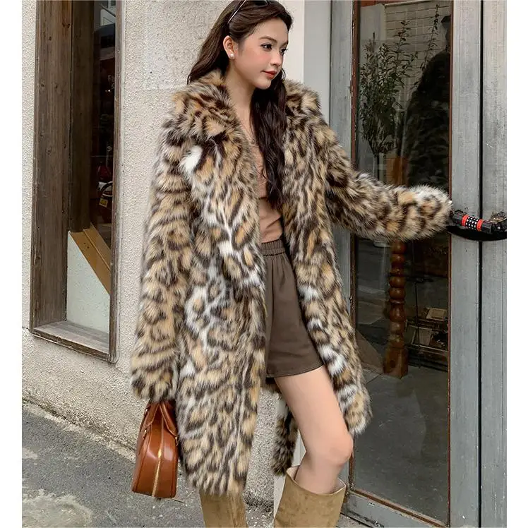 Custom Winter Thick Faux Fur Fox Coat Women Long Jacket 2023 New Style ...