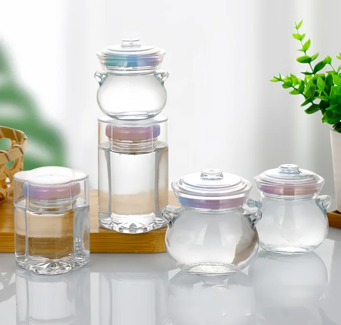 Wholesale Covered Glass Jars 45ml 75ml 100ml Food Jam Glass Bottles Premium Quality Glass Jar for Jam Storage