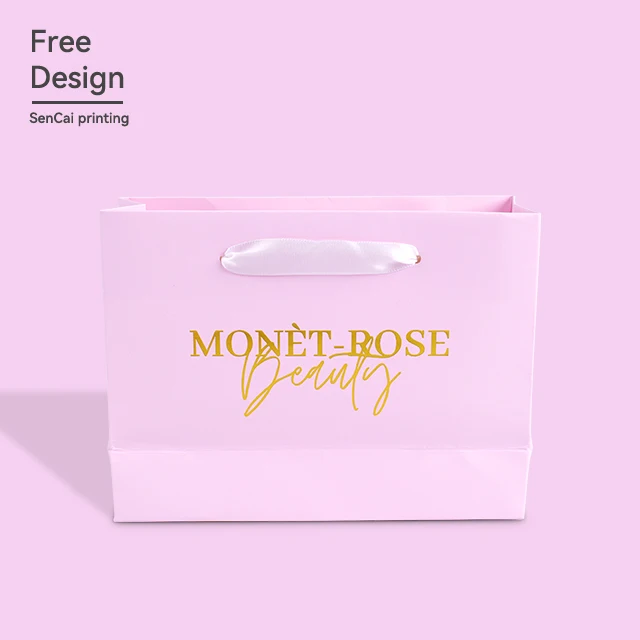 Wholesale High Quality Custom Design Cosmetics Clothing Handbag  Gift Bag Shopping  Paper Bag