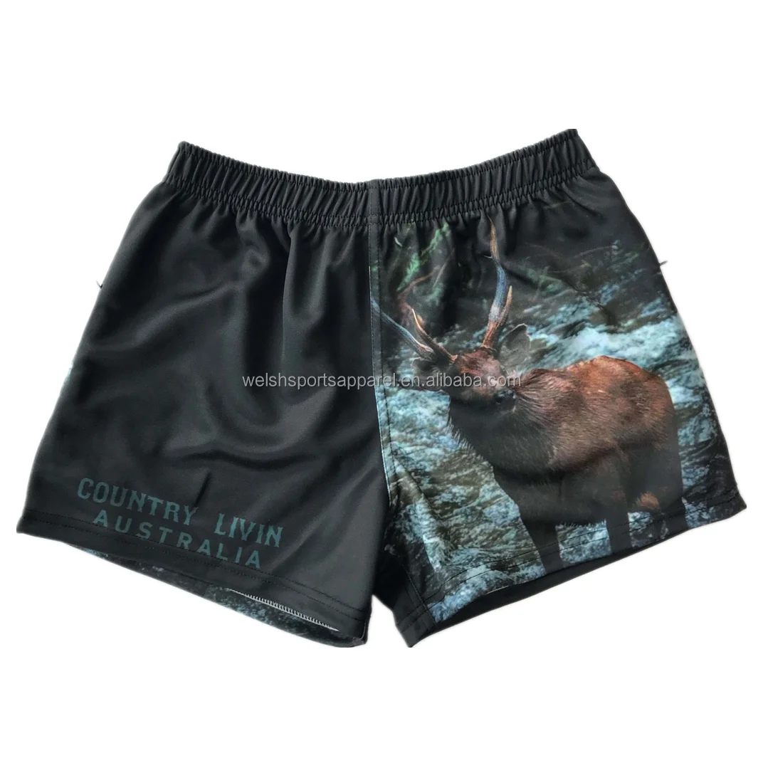 High Quality Polyester Custom Print Mens Team Rugby Footy League Shorts