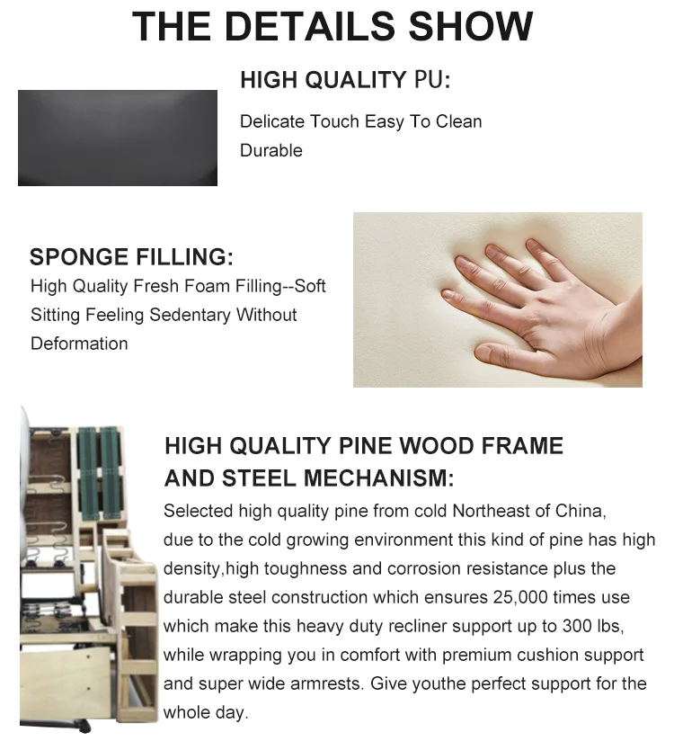 Partner Cheap Faux Leather Swivel Reclining Chair Glider Chair Recliner