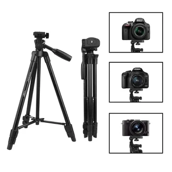 YUNTENG-VCT-520 Portable Lightweight Camera Tripod with 3-Way Head Portable for DSLR Camera detail image