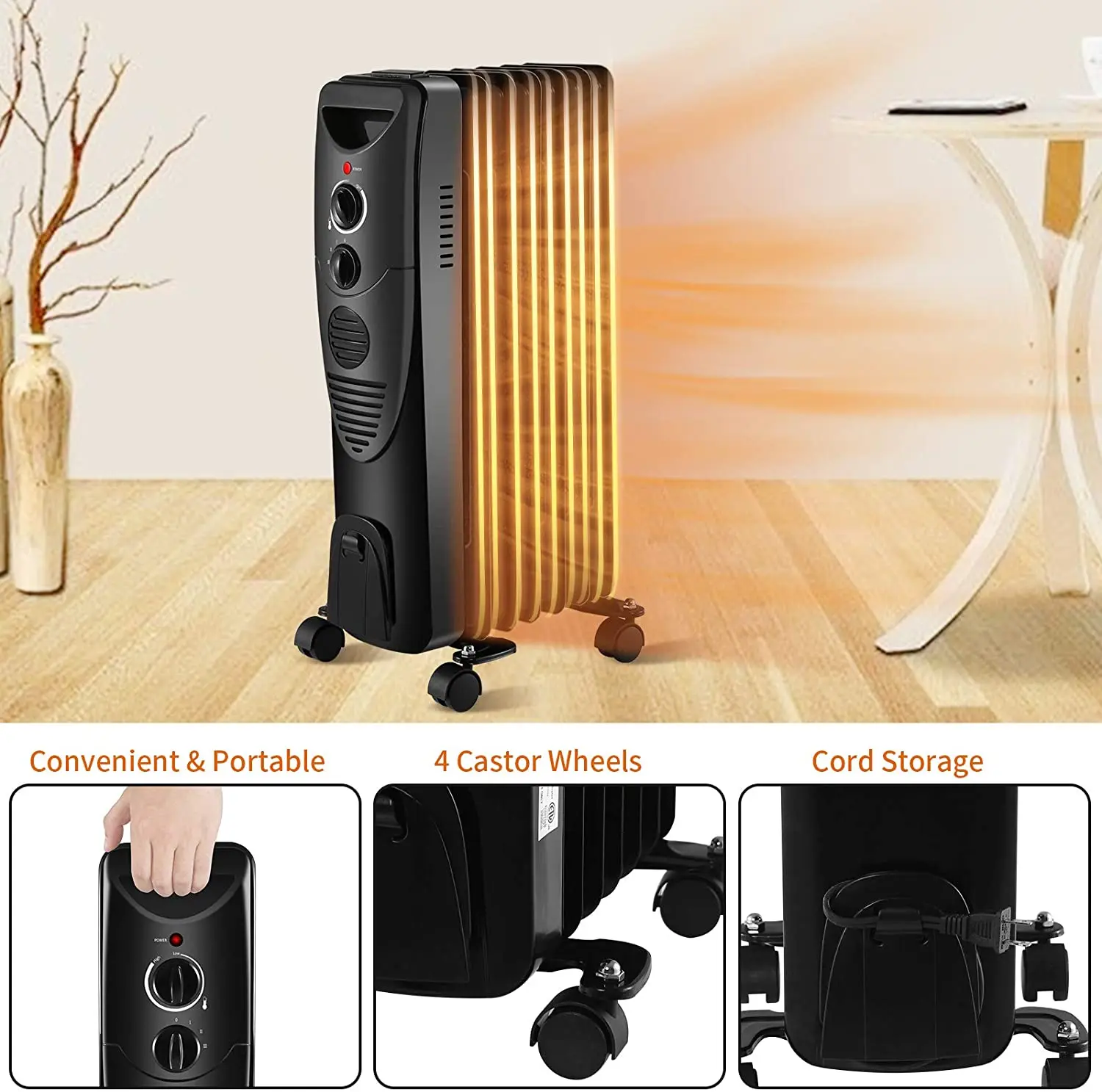 Convector Electric Radiator, 1000w, 1500w, 2000w/2500w - detail 12