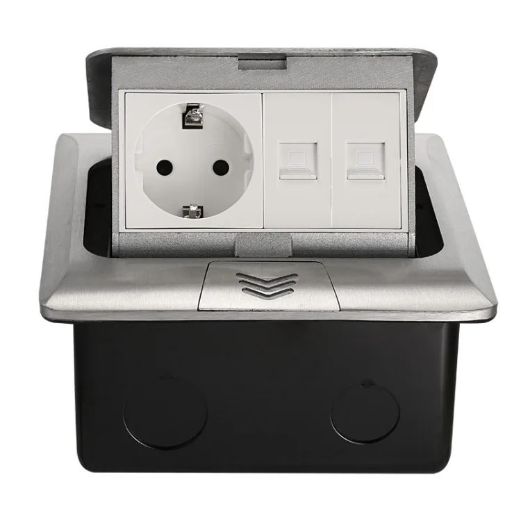 Customized multi-function multimedia socket EU Electrical Outlet Socket  Pop up the audio and video socket