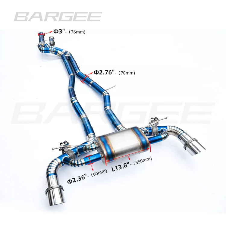 High Titanium Blue Exhaust Pipe A90 Supra Carbon Tips Pipe For Toyota