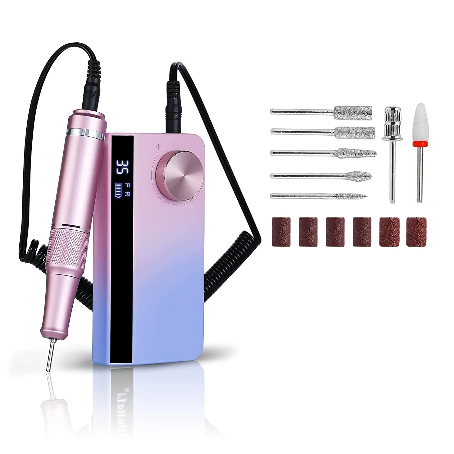 Hot Sales 35000rpm Gradient Nail Drills For Acrylic Nails Rechargeable Professional Nail File