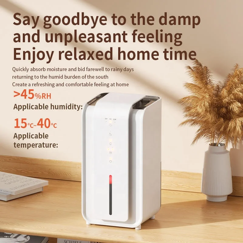 Compact Electric Dehumidifier with Night Light Function Ultra-Quiet Operation for Small Spaces Bathroom RV Moisture Absorption