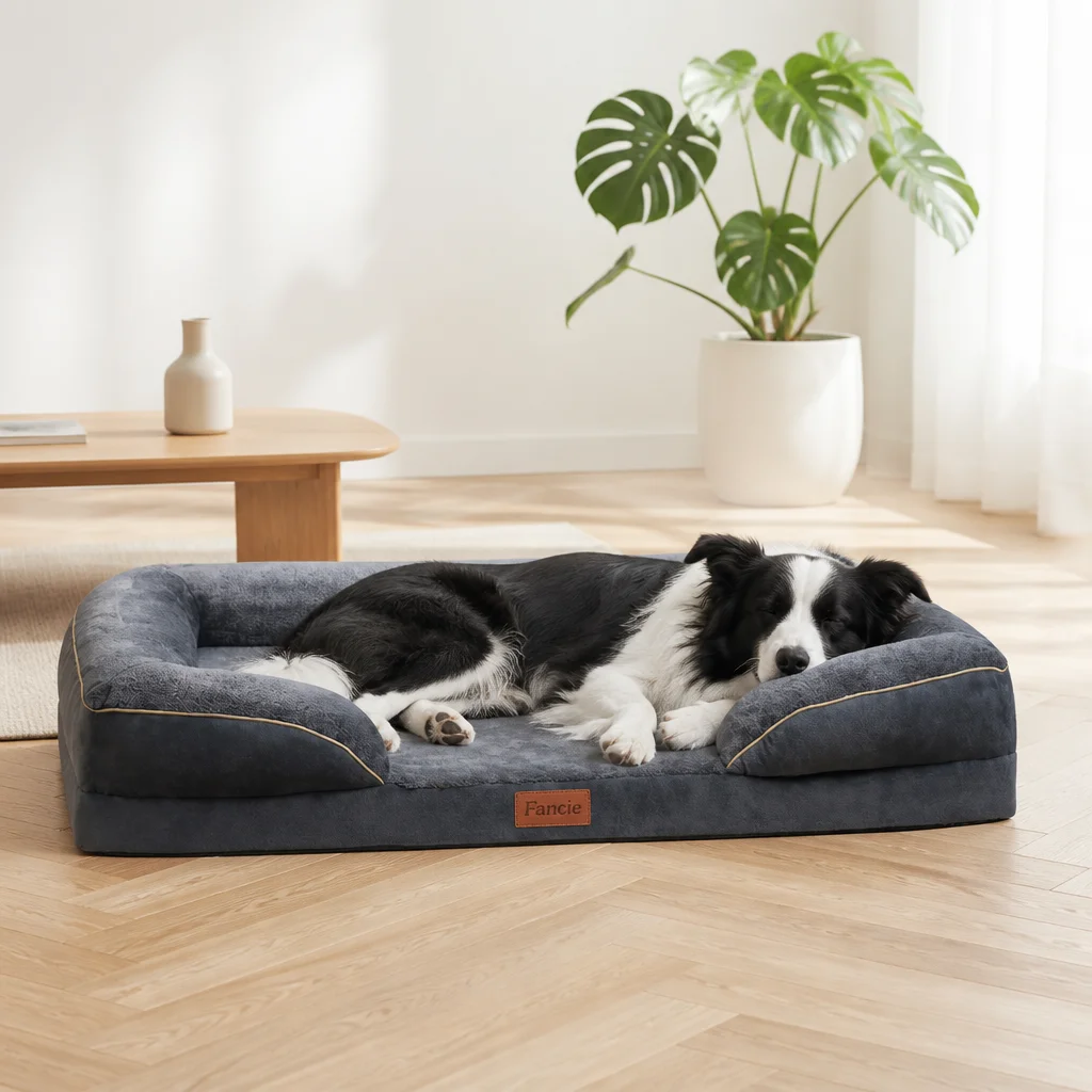 Velvet Three Sided Pet Sofa Bed — Product details 2