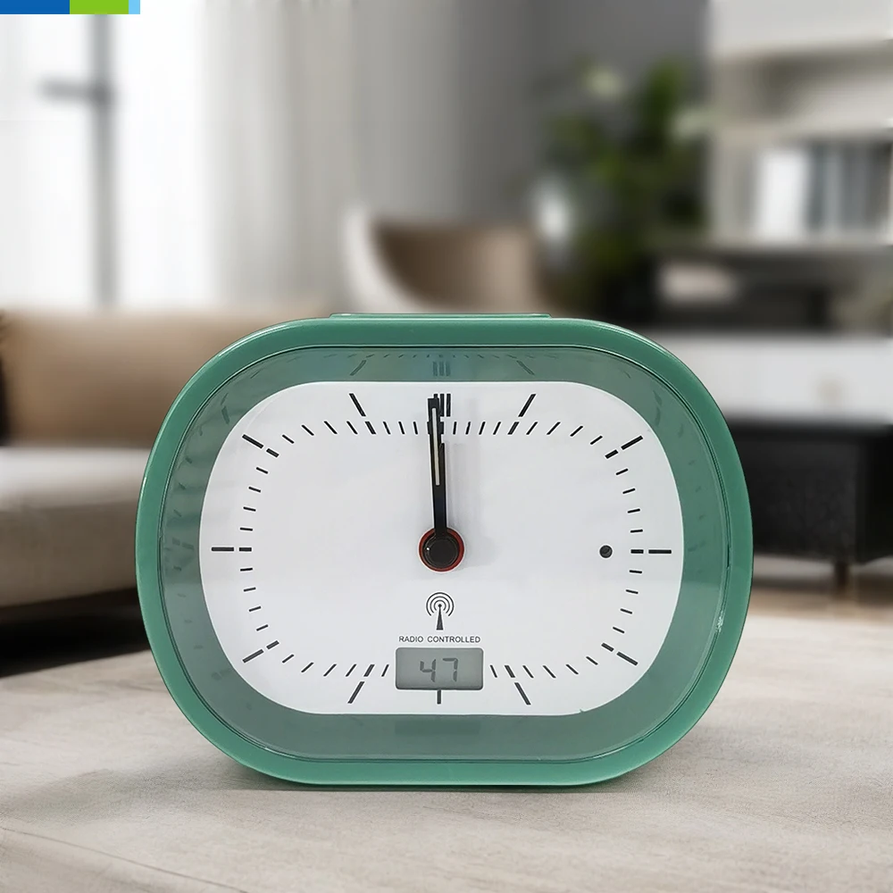 Smart Quartz Desk Clock with Fashion Style RCC & DCF77 Signal Sets Time and Reminds for Desktop or Outdoor Use