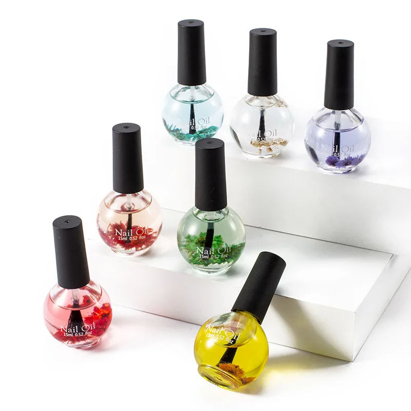 Private Label 15ml Cuticle Oil Bottle With Brush Nail Edge Care Nutrition Oil Anti Barb