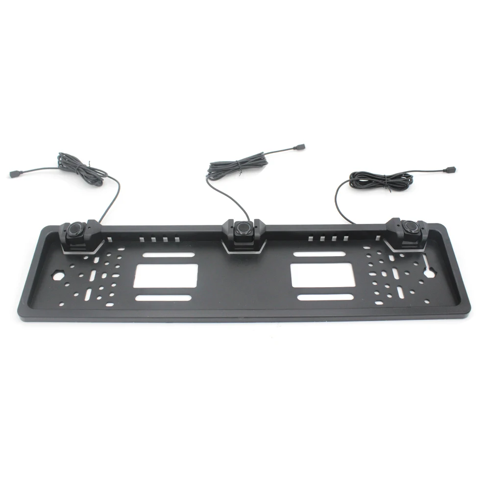Car Parking Sensor Kit Auto Reversing Radar European License Plate Camera Front Back Electromagnetic Monitor System 3 Sensors