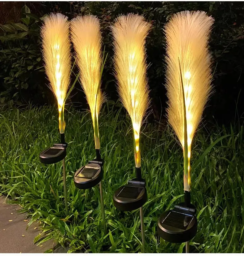 Solar Fiber Optic Lamp IP65 Waterproof Outdoor LED Pathway Light for Garden Villa Landscape Decoration Lighting