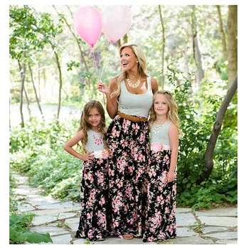 Fashion Clothes Mommy And Me Clothing Mother Daughter Clothing Kids Parent Child Dresses Mom Daughter Matching Dresses