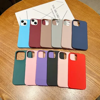 Silicone TPU Soft Touch Rubber Painted colorful phone case For iPhone 15 14 13 12 11 pro max