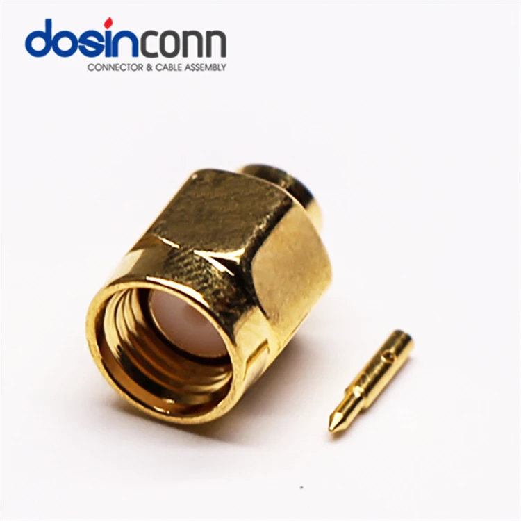 Connecteur RF SMA Mâle Jack - Lot De 2 Pièces - Laiton Doré, Montage Sur Panneau Par Bride à 4 Trous