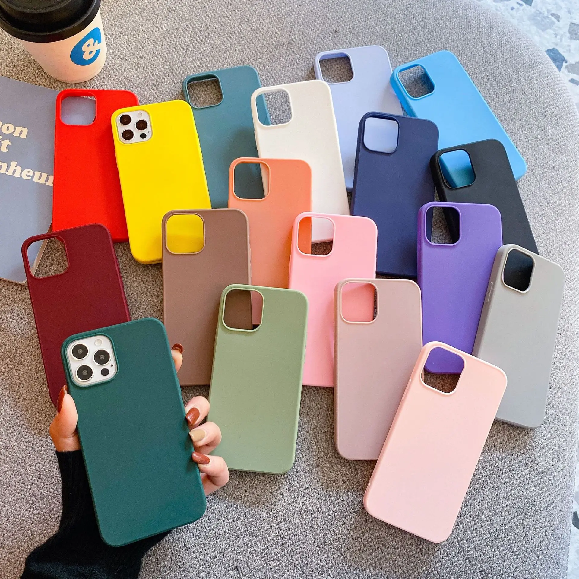 Cheap Wholesale 1.5MM Comfortable Touch Soft Matte Tpu Mobile Cell Phone Cover Case For iphone 12 pro max phone case