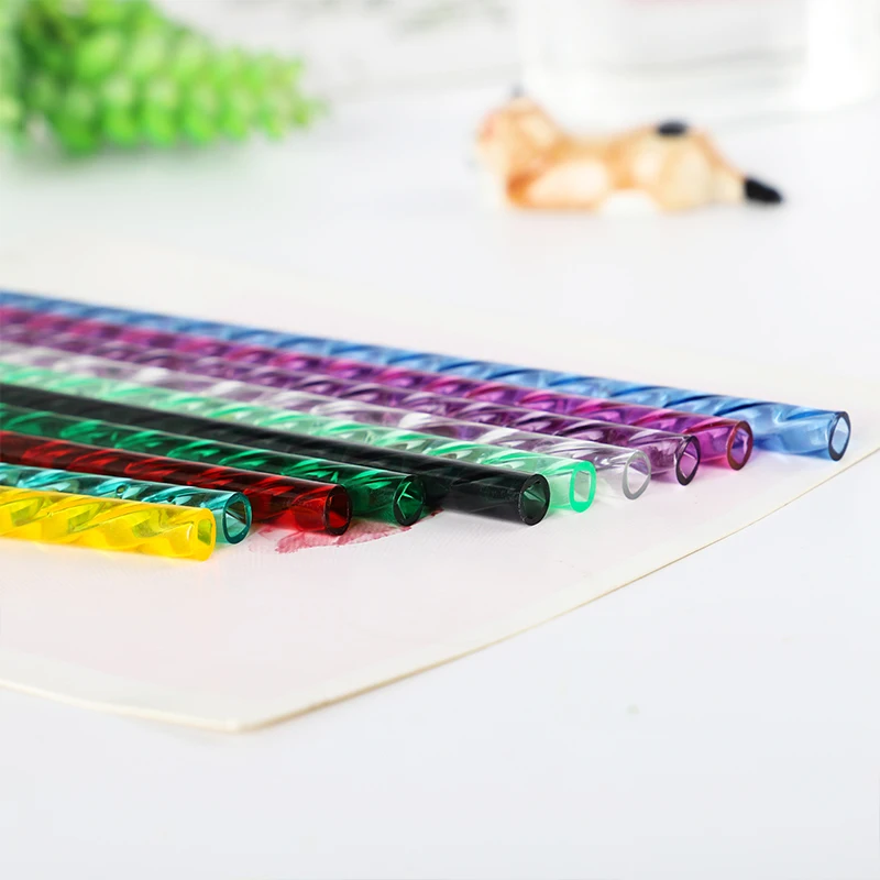 petg threaded blingbling colorful drinking straw
