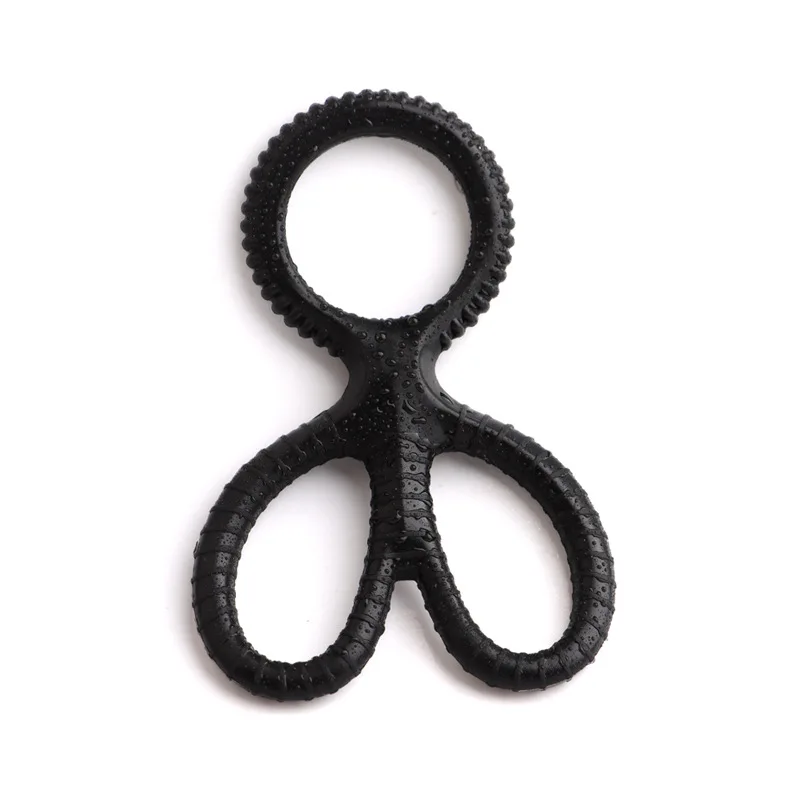 silicone adjustable cock ring black male