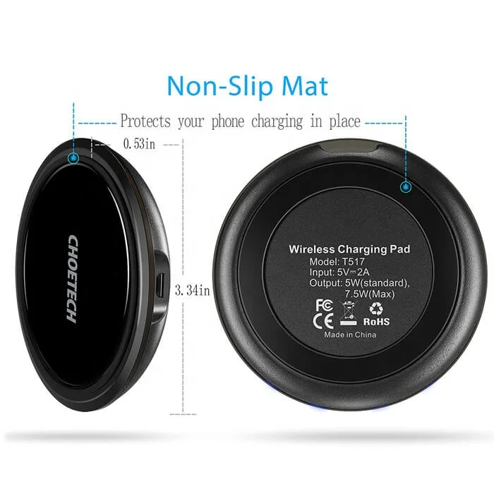 Прямая поставка CHOETECH лучшее качество быстрое Micro USB 5 Вт 7,5 Вт 10 Вт 15 Вт Qi универсальное беспроводное мобильное зарядное устройство