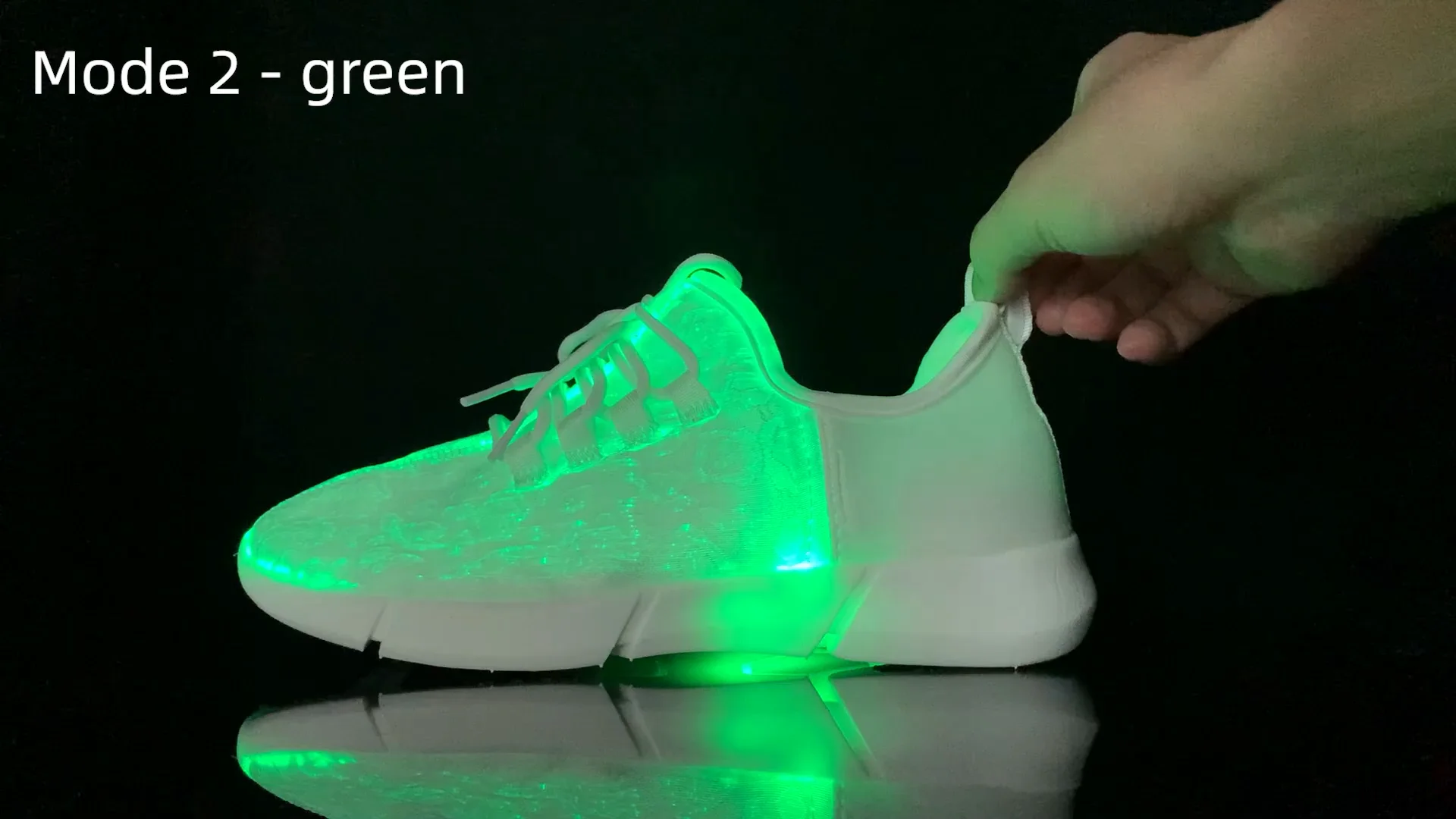 Usb Rechargeable Led Light Up Optic Fiber Shoes Sport White Sneakers