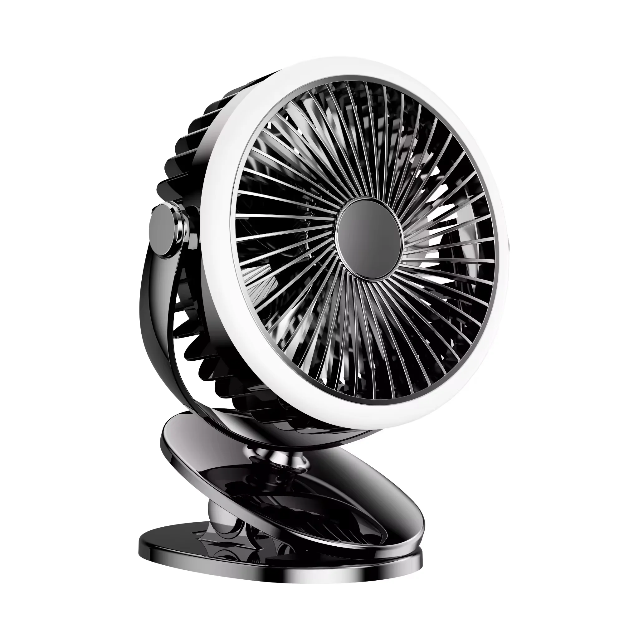 Portable Cooling Fan Touch Screen Retro Desktop Camping Mini USB Battery Charging Camping Fan Stroller Fan Lighting 3 in 1